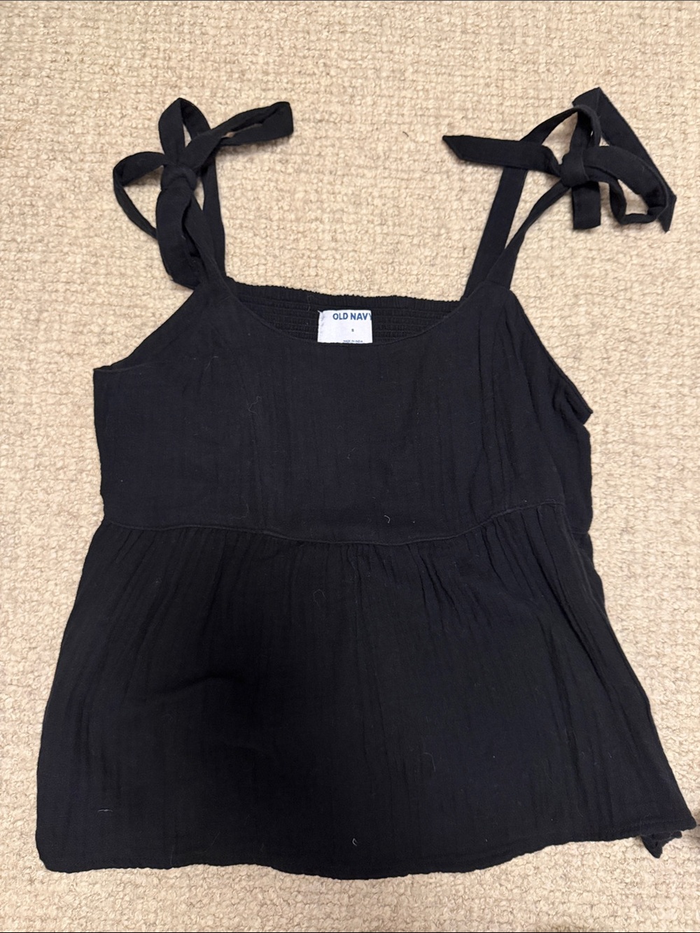 Old Navy Black Tie-Shoulder Babydoll Camisole